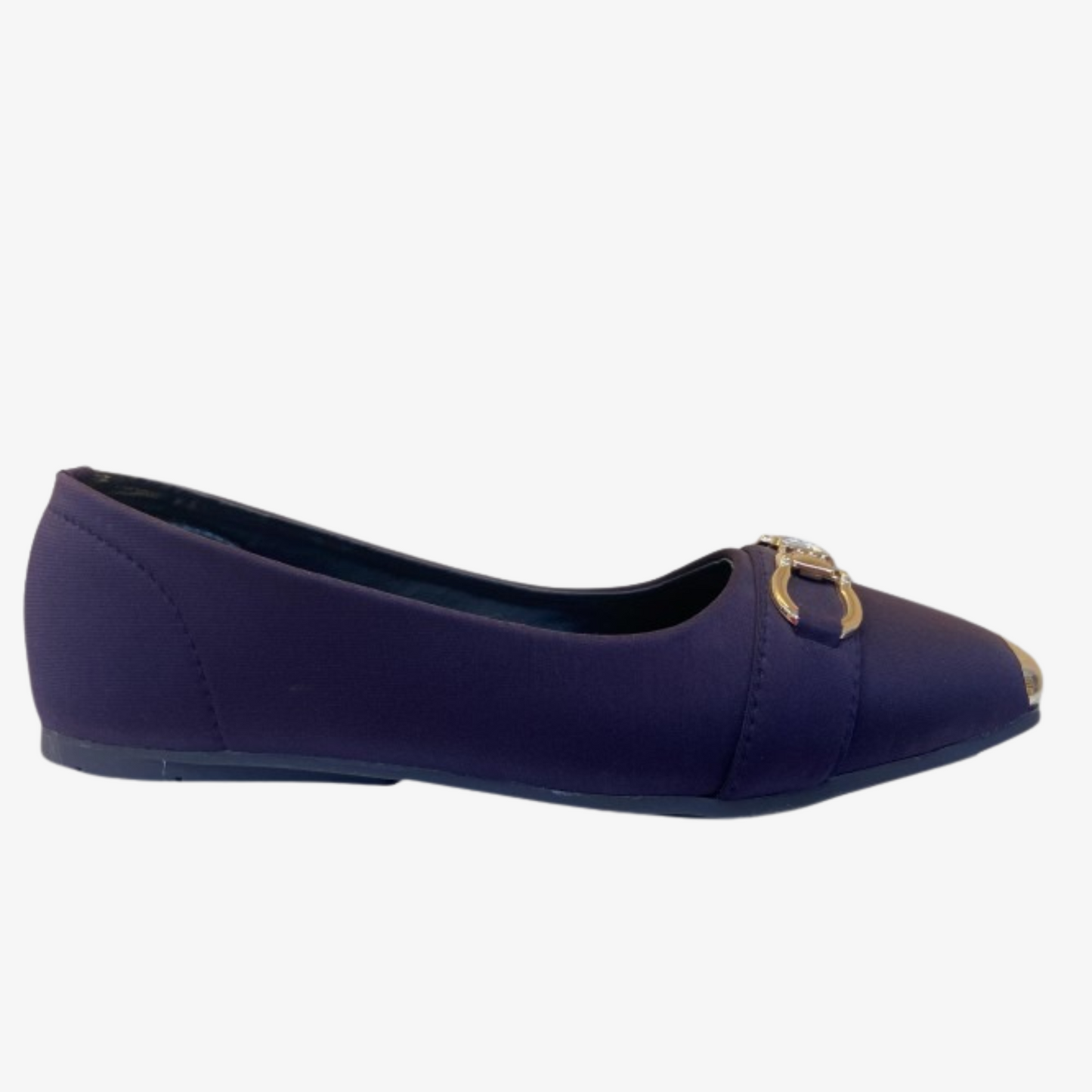 Women’s Slate Blue Loafer – Gold & Crystal Detail